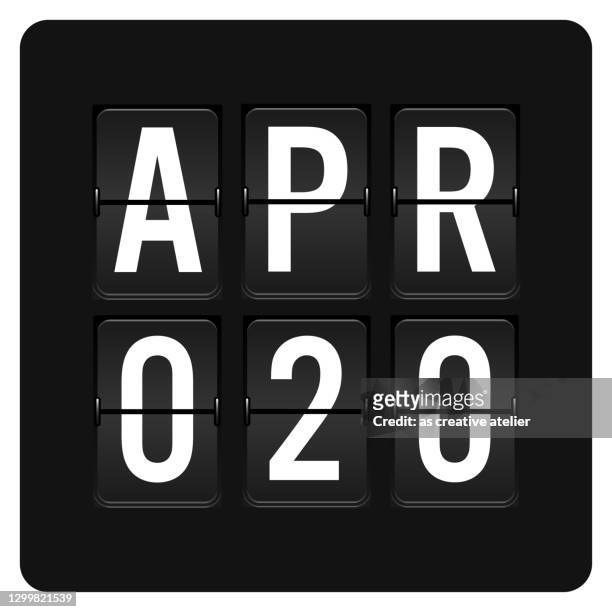 april 20 - daily calendar and black flip scoreboard  digital timer with date - april 20 stock illustrations