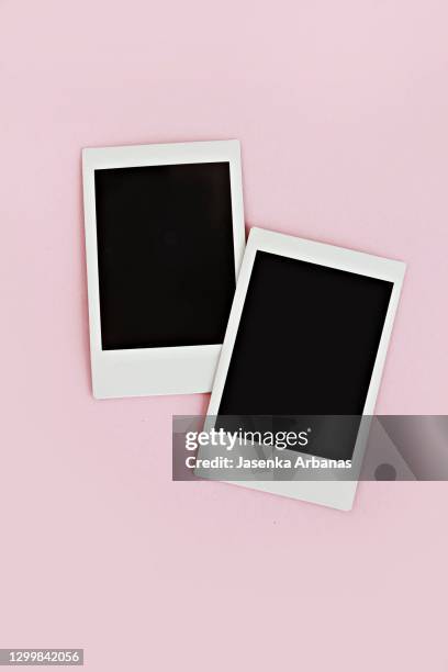 two blank instant print transfer - polaroid stockfoto's en -beelden
