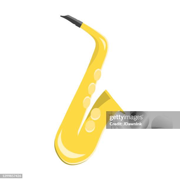 full color saxophone music instrument icon - saxaphone stock illustrations