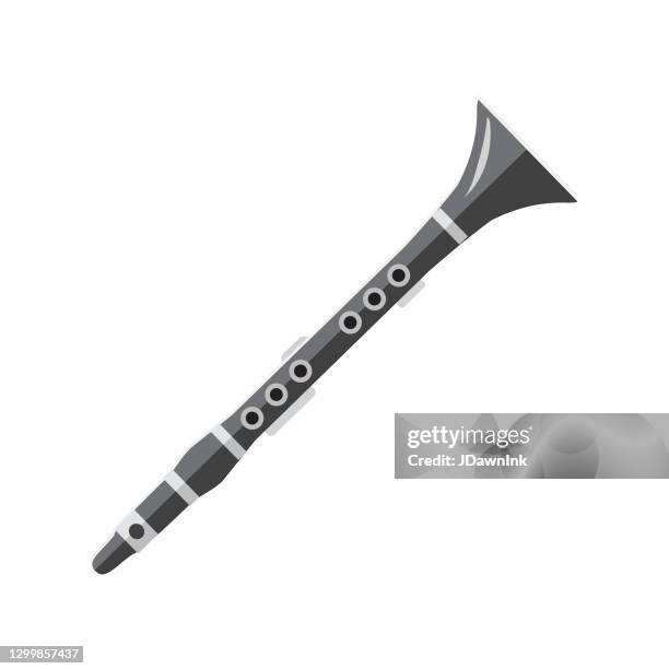 full color clarinet music instrument icon - clarinet stock illustrations