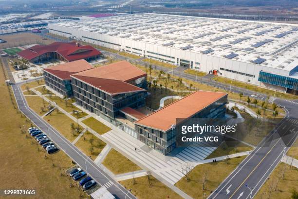 Aerial view of NIO's headquarters on January 31, 2021 in Hefei, Anhui Province of China.