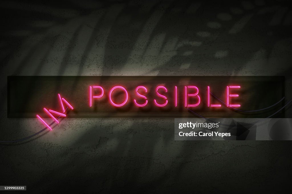 Impossible/possible message in neonstyle