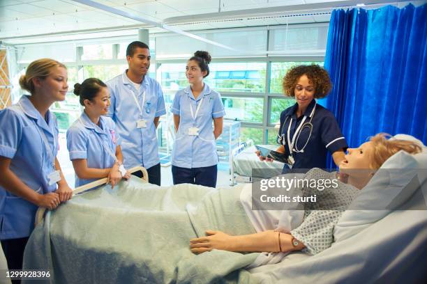 geneeskundestudenten op de afdeling - mannequin stockfoto's en -beelden