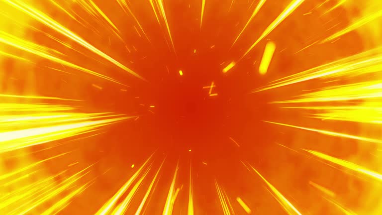 Manga or comic book lines animation. Action speed effects with sparks ...