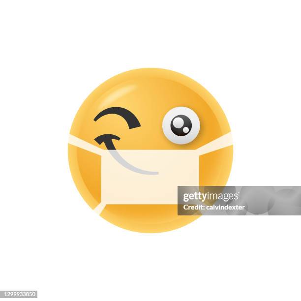 emoticon cute protective face mask - before after face stock illustrations