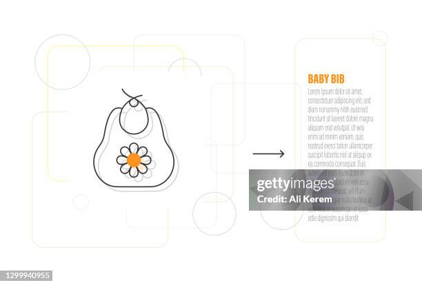 baby bib line icon design - empty cot stock illustrations