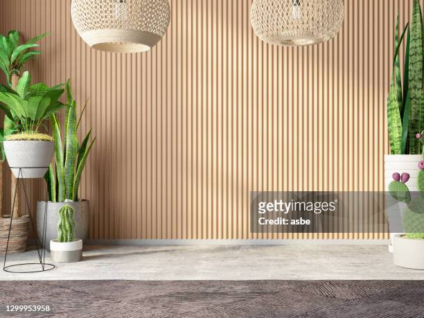 unfurnished cozy bedroom with wooden wall and window - wall building feature stock pictures, royalty-free photos & images