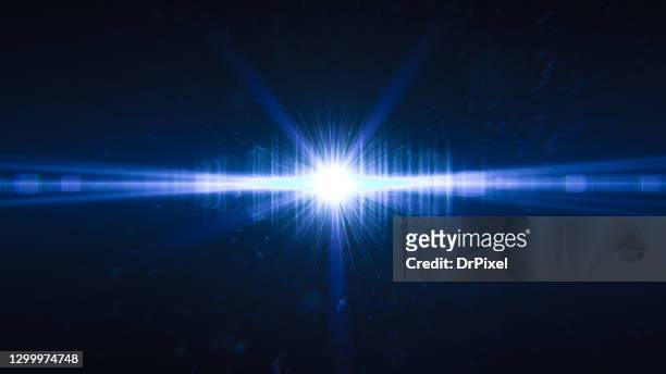 abstract flash light and defocused particles in the background - raggio di sole foto e immagini stock