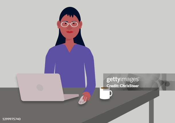 working from home - virtual office stock illustrations