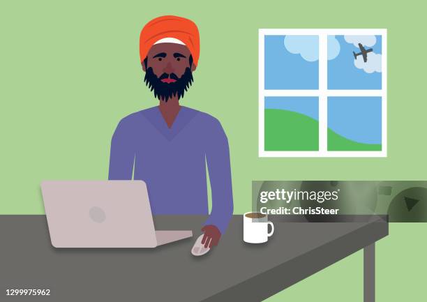 working from home - virtual office stock illustrations