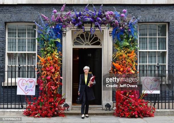 Prime Minister, Theresa May, departs Ten Downing Street to attend Prime Minister's Questions in the House of Commons on July 3rd 2019, London,...