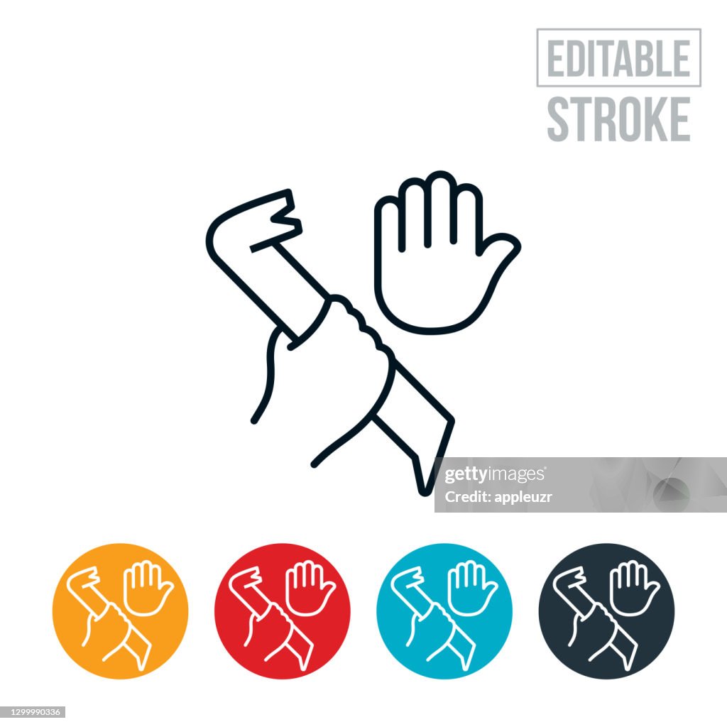 Burglary Thin Line Icon - Editable Stroke
