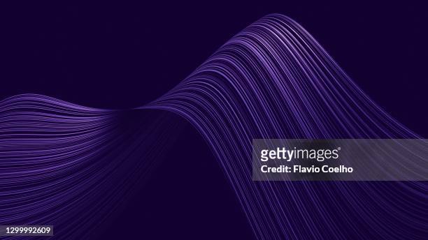 dark purple streak waves on purple background - moving activity stock pictures, royalty-free photos & images