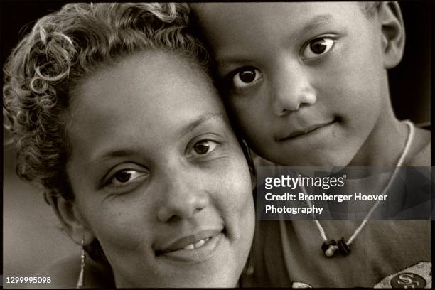 Close-up of woman and her young son, San Jose, California, 1995.