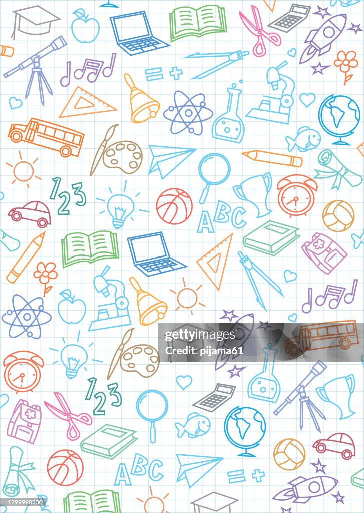 Back to school seamless pattern background