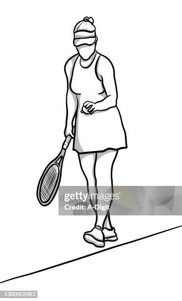tennis match pre-serve - squash racket stock illustrations