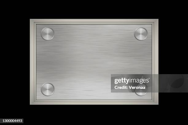 silver metal plate stainless steel with place for your text. - black steel plate stock illustrations