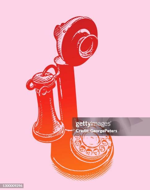 ilustraciones, imágenes clip art, dibujos animados e iconos de stock de teléfono antiguo - teléfono antiguo