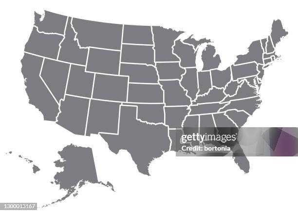 usa map silhouette - hawaii vector stock illustrations