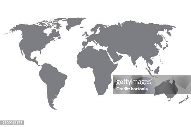 weltkarte silhouette - world map stock-grafiken, -clipart, -cartoons und -symbole