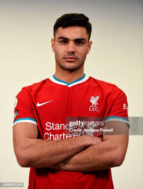 Ozan Kabak new signing of Liverpool at AXA Training Centre on February 02, 2021 in Kirkby, England.