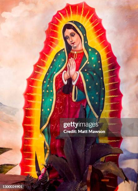 mexico's day of the virgin of guadalupe - virgen de guadalupe stock pictures, royalty-free photos & images