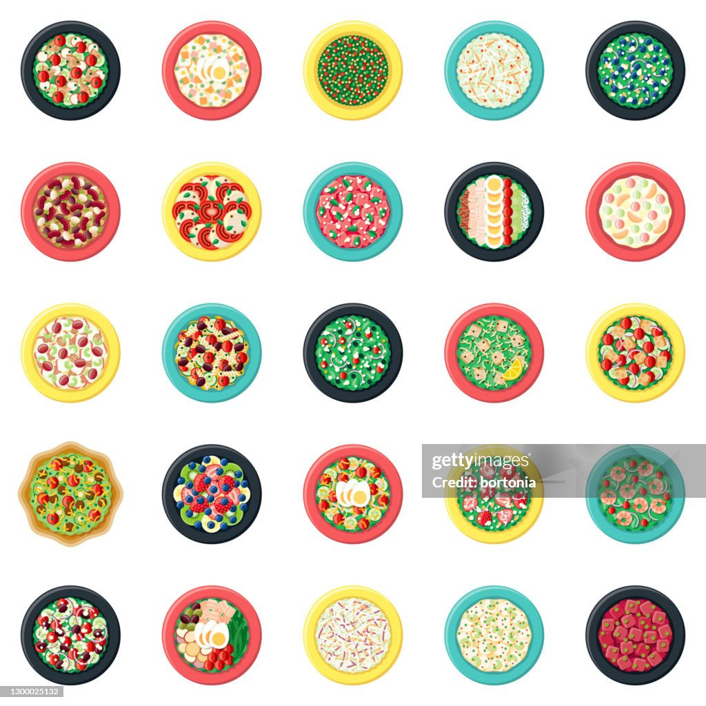 Salads Icon Set