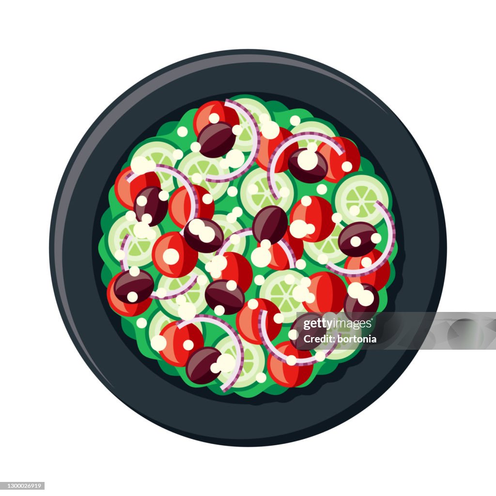 Icona overhead dell'insalata greca