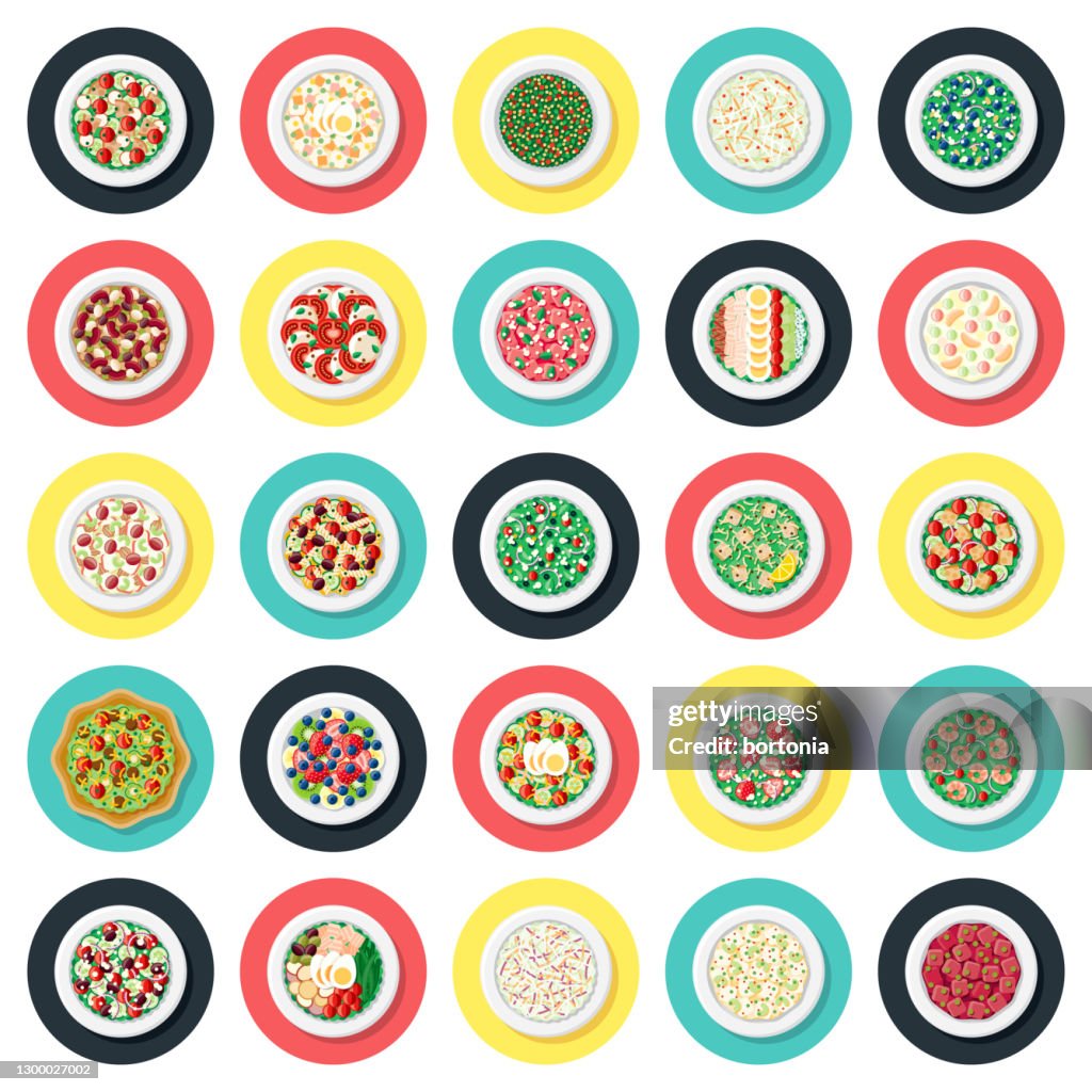 Salads Icon Set