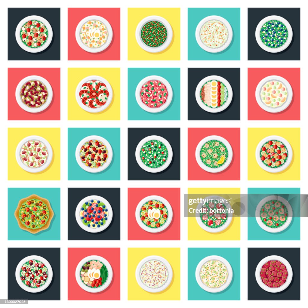 Salads Icon Set