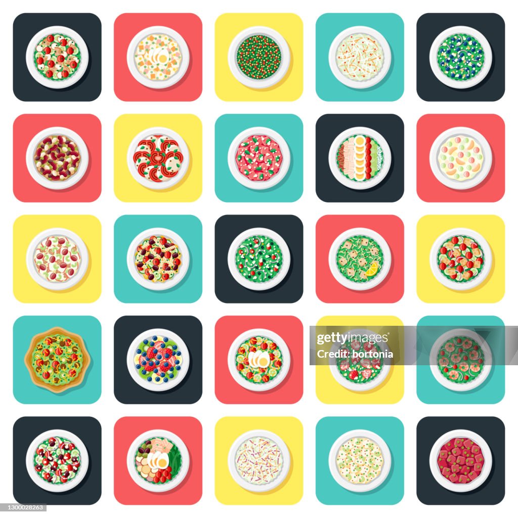 Salads Icon Set