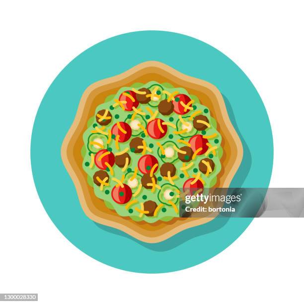 taco salad overhead icon - taco salad stock illustrations