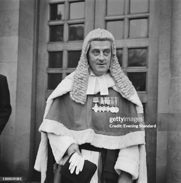 Mr Justice Geoffrey Dawson Lane is appointed to the High Court in London as a judge, UK, October 1966.