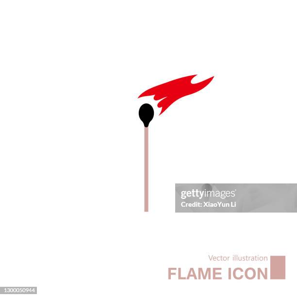 vector drawn burning match. - matchstick icon stock illustrations