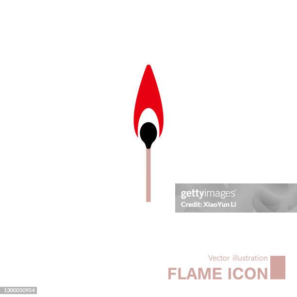 vector drawn burning match. - igniting flame stock illustrations