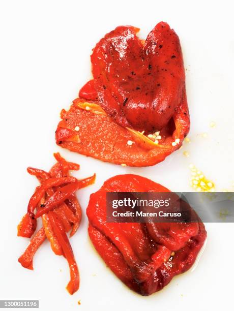 roasted red peppers - roasted pepper stock-fotos und bilder