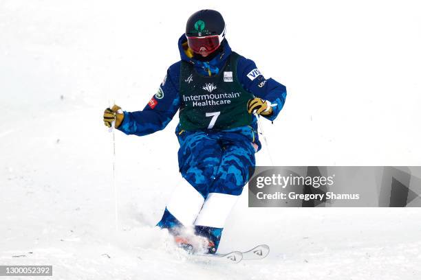 Bradley Wilson of the United States takes a training run for the Men's Moguls during the 2021 Intermountain Healthcare Freestyle International Ski...