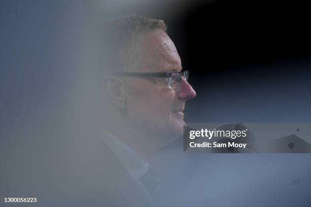 Reserve Bank of Australia Governor Philip Lowe delivers his address at the National Press Club on February 03, 2021 in Canberra, Australia. In the...