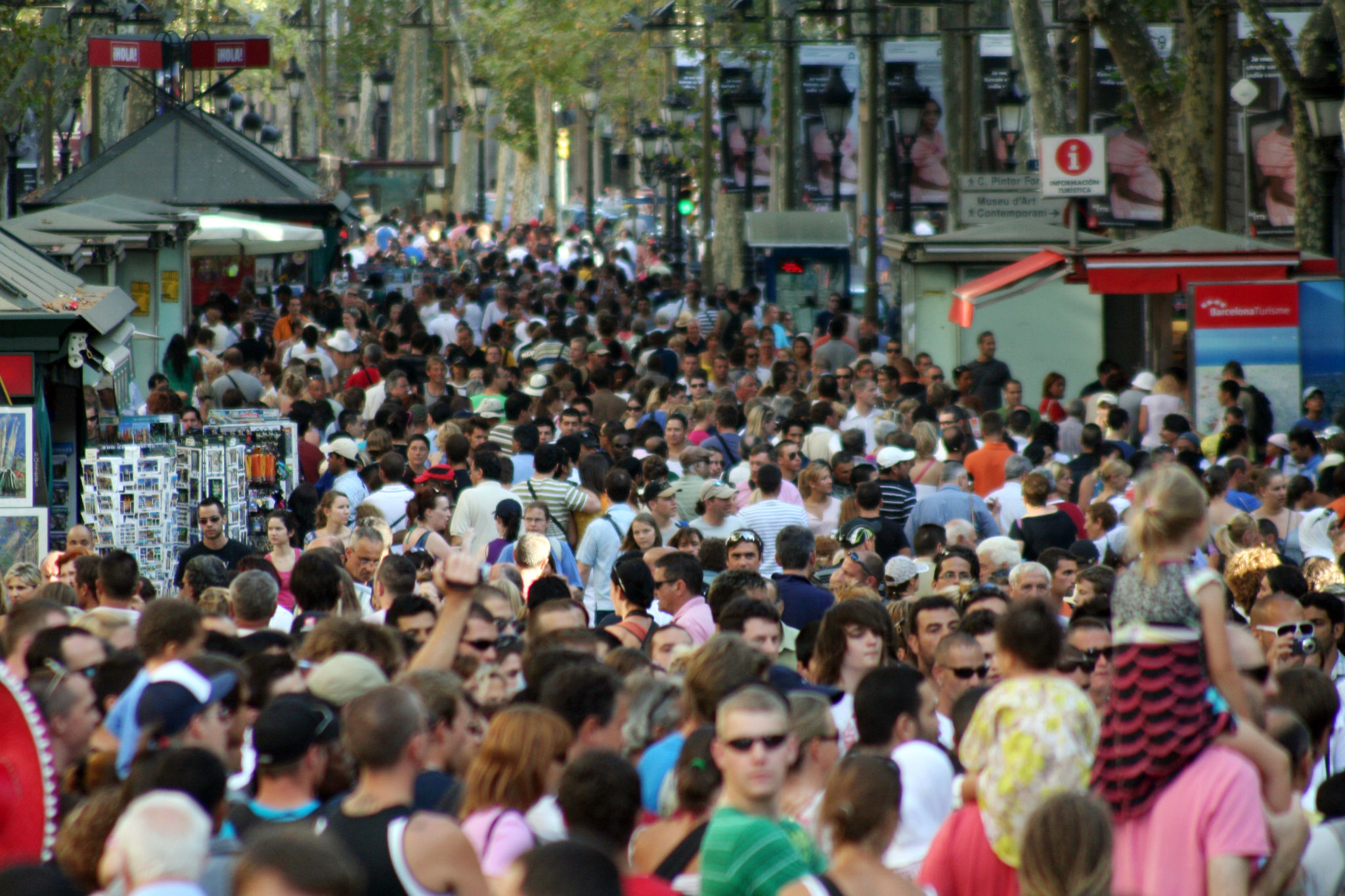 busy barcelona streets