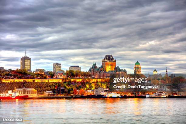 quebec city waterfront - chateau frontenac hotel stock pictures, royalty-free photos & images