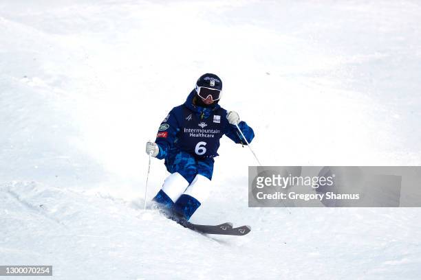 Tess Johnson of the United States takes a training run for the Woman's Moguls during the 2021 Intermountain Healthcare Freestyle International Ski...