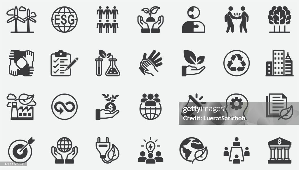 ESG,Environmental, Social, and Governance Concept Icons