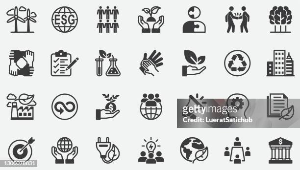 esg,environmental, social, and governance concept icons - environmental issues stock illustrations
