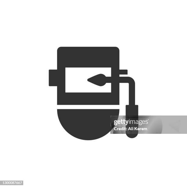 welding mask icon - welding mask stock illustrations