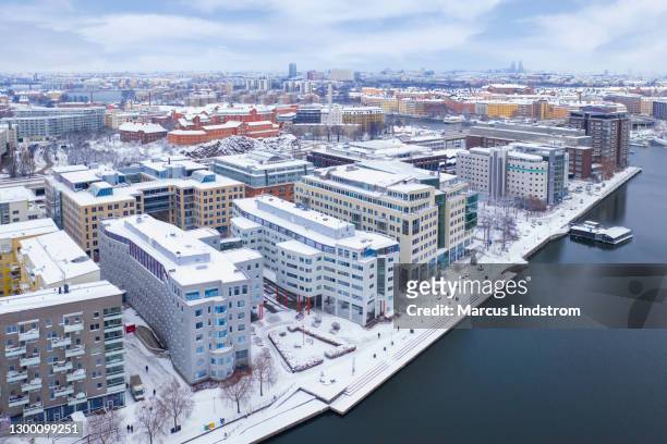 liljeholmen, stockholm - sweden snow stock pictures, royalty-free photos & images