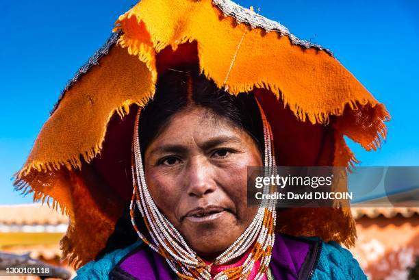 Portrait d'une femme Quechua le 26 mai 2015 à Tinki, Pérou