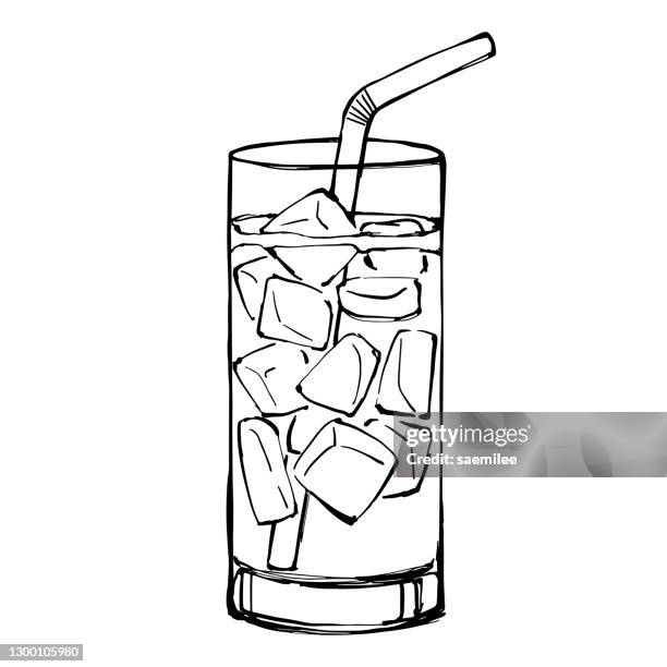 drink with ice cubes - cold drink stock illustrations