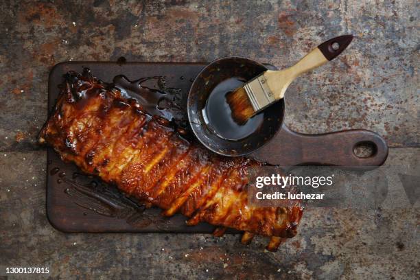 spicy glazed pork ribs - argentina food imagens e fotografias de stock