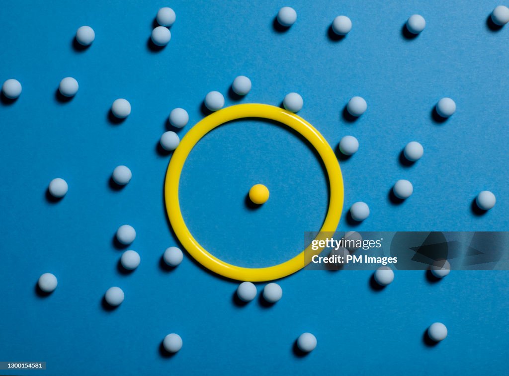 One ball in ring, many excluded