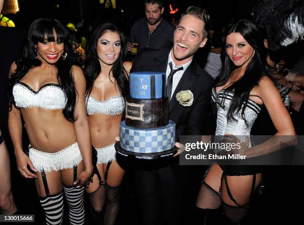 Singer and television personality Josh Strickland and members of the Las Vegas Pussycat Dolls celebrate Strickland's 28th birthday at the Gallery...